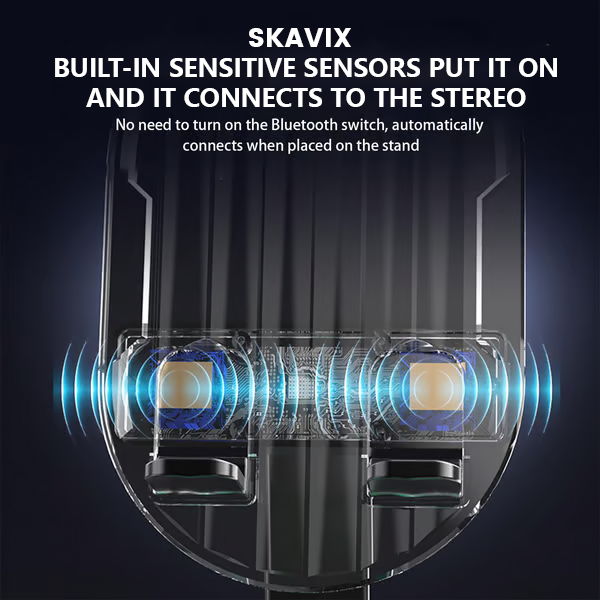 SKAVIX™ 2025 Smart 4-in-1 Phone Stand — Induction Speaker, Power Bank & Ambient Light