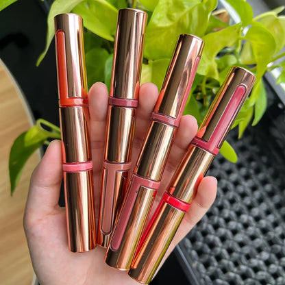 Double ended lip gloss 2 in 1 liquid lipstick